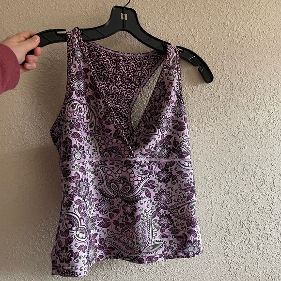 Athleta Purple Paisley Swim Top Racer Back - Picture 2 of 5